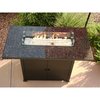 Hiland Rectangluar Bar Height Granite Top Fire Pit with Wind Screen AFP-BAR-MAR